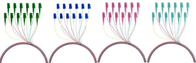 LWL Pigtails 12er Set LC SC ST E2000
